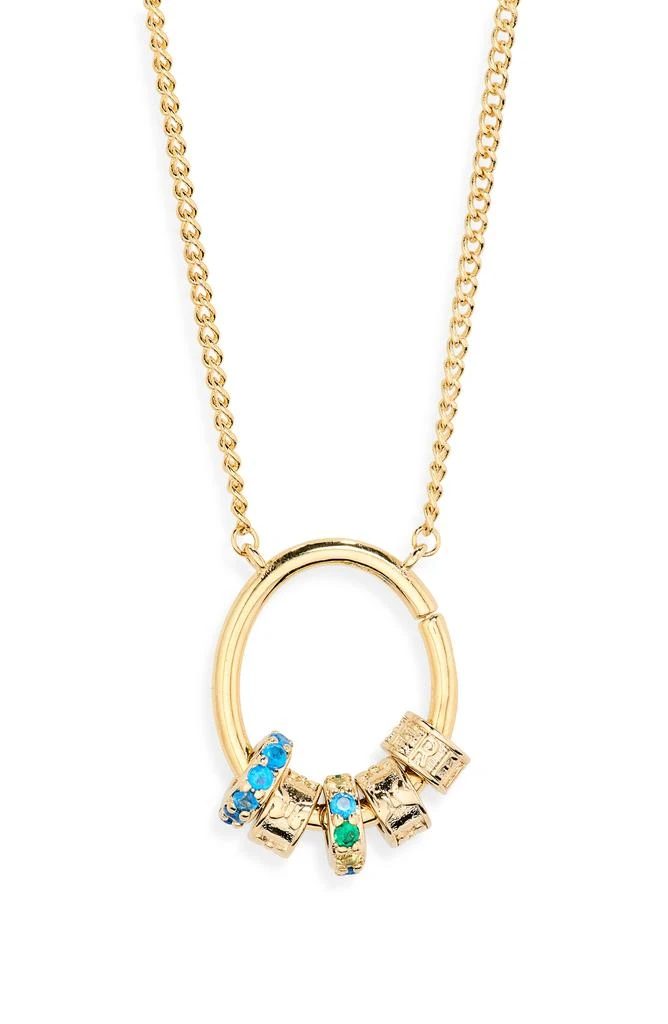 Leith Cubic Zirconia Rondelle Charm Circle Pendant Necklace 2