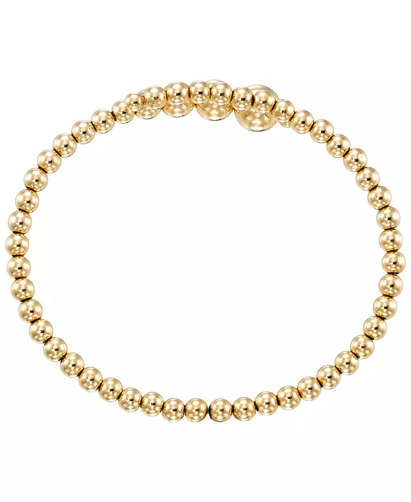 Macy
s Flexible Bypass Graduated High Polish Beaded Bangle in 10k Yellow Gold 2