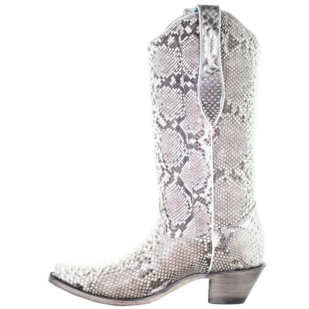 Corral Boots Snakeskin Snip Toe Pull On Cowboy Boots 4