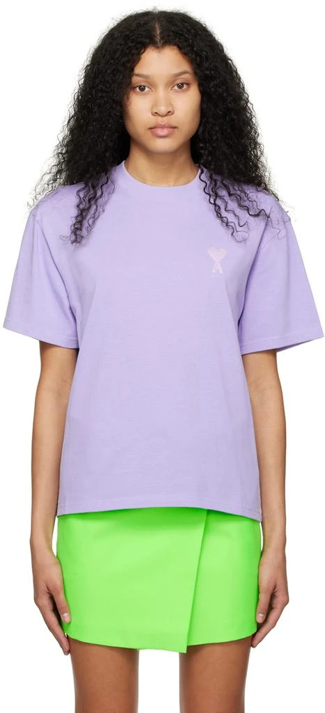 AMI Paris SSENSE Exclusive Purple Ami de Cœur T-Shirt 1