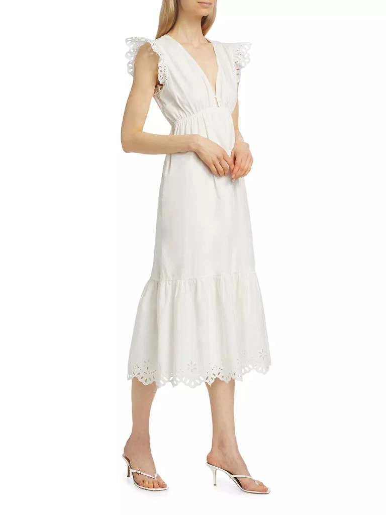 Rails Tina Eyelet Cotton Flutter-Sleeve Midi-Dress 4