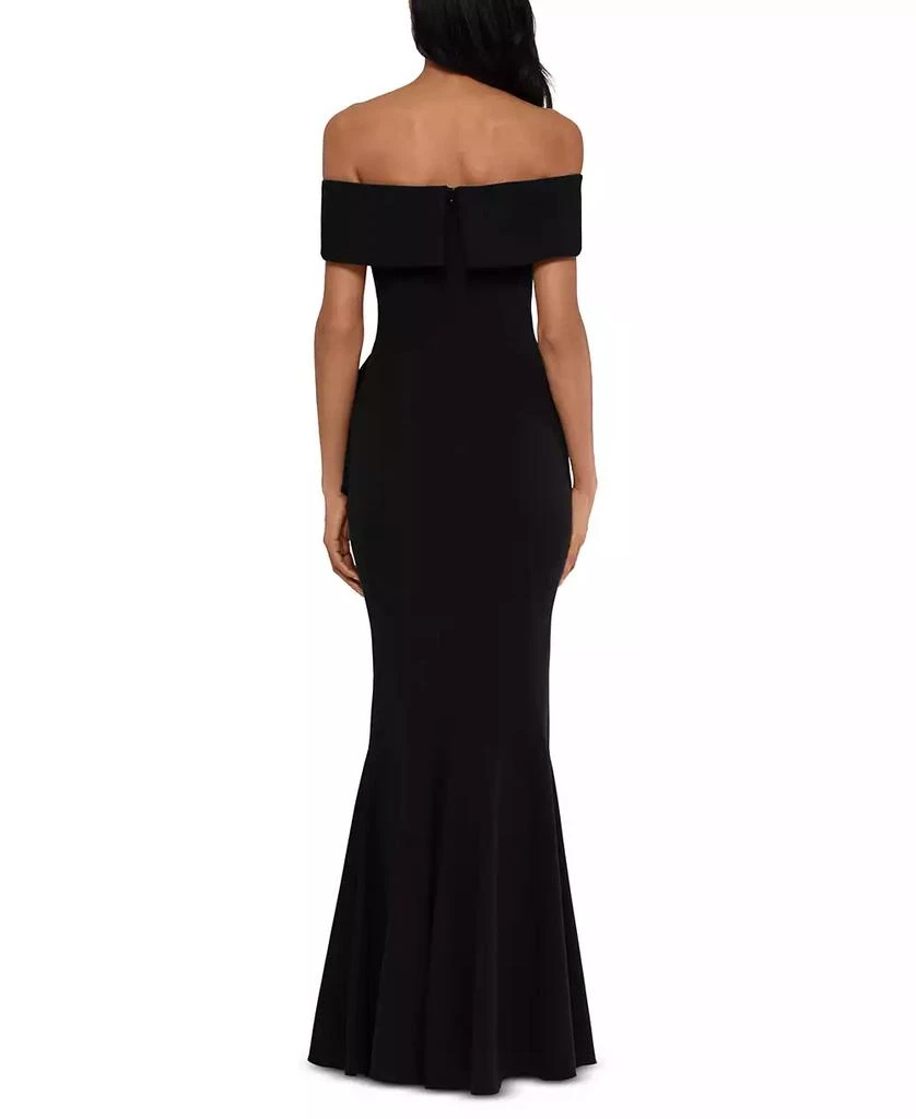 Betsy & Adam Petite Off-The-Shoulder Mermaid Gown 2
