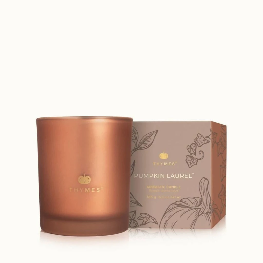 Thymes Pumpkin Laurel Candle In Orange