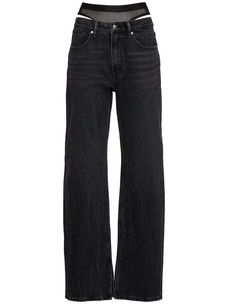 Slit Hem Jeans W/ Mesh Underwear – On Sale Now with Up to 40% Off