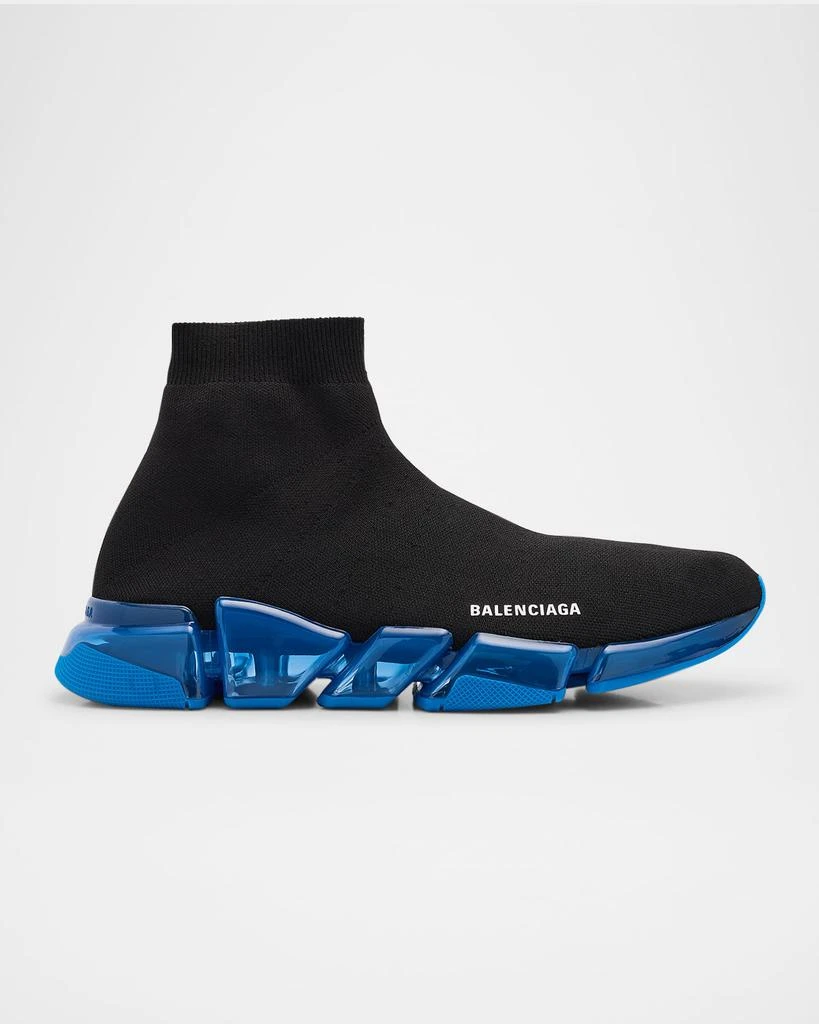 Balenciaga Men's Speed 2.0 Clear-Sole Knit Runner Sneakers 1