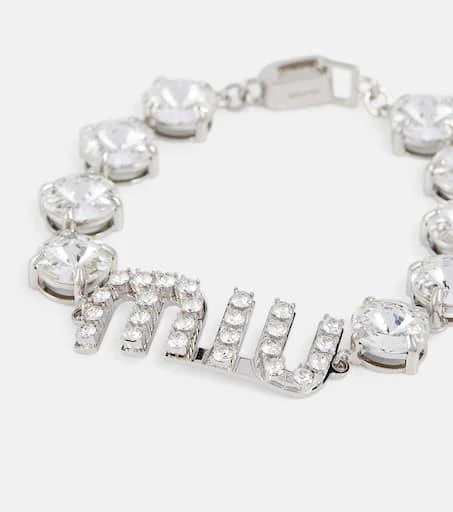 Miu Miu Logo crystal-embellished bracelet 4