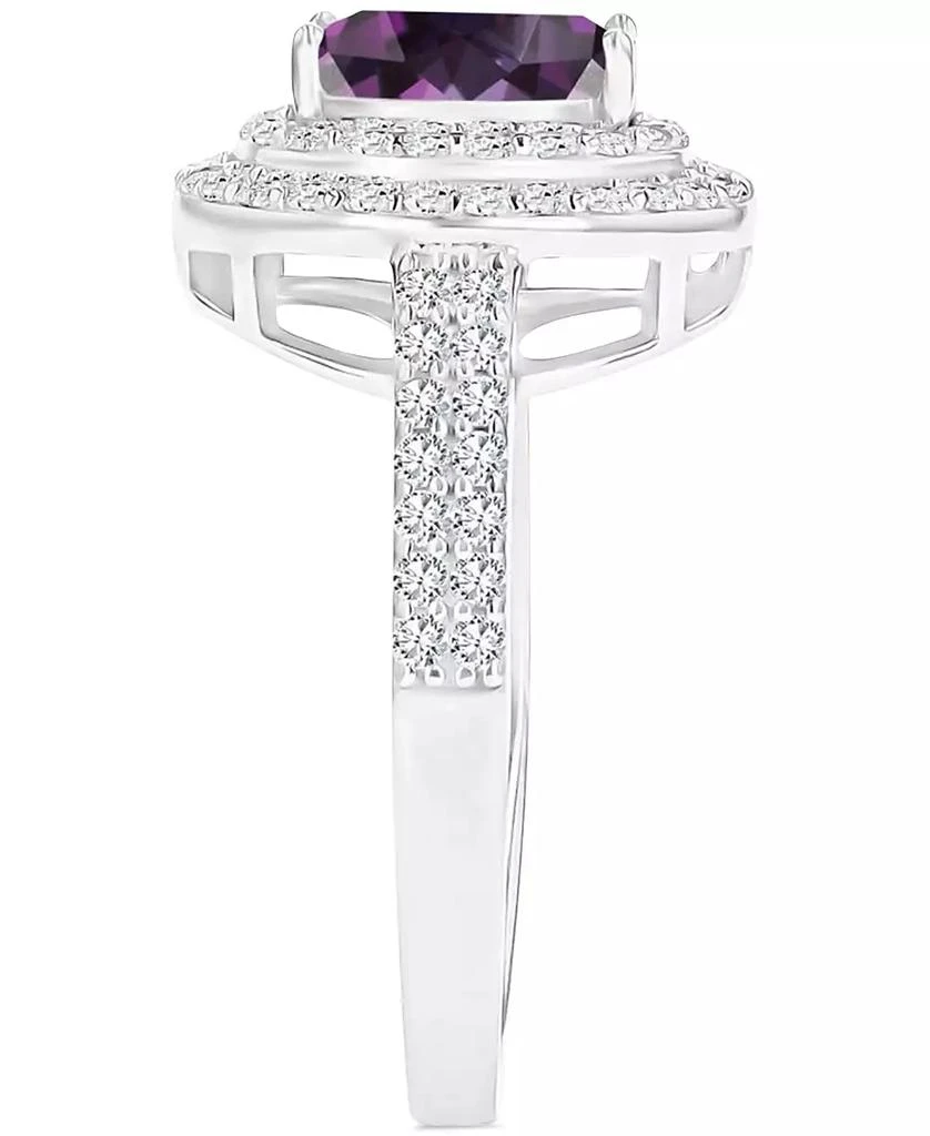 Macy
s Amethyst (1-1/20 ct. t.w.)
Lab-Grown White Sapphire (3/4 ct. t.w.) Oval Halo Birthstone Ring in Sterling Silver (Also in Additional Birthstones) 3