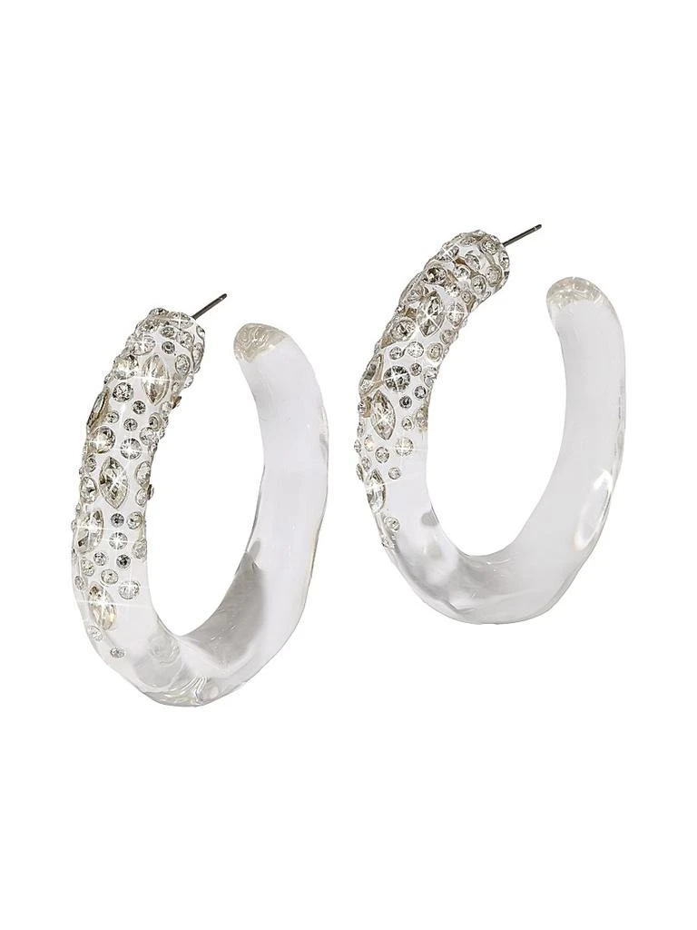 Alexis Bittar Confetti Rhodium-Plated, Glass Crystal 
Lucite Hoop Earrings