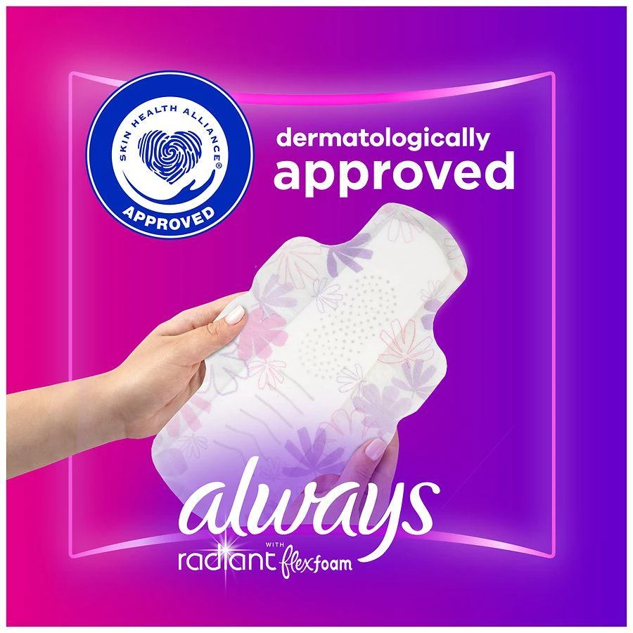 Always Radiant Pads, Extra Heavy, with Wings Clean Scent, Size 3 8