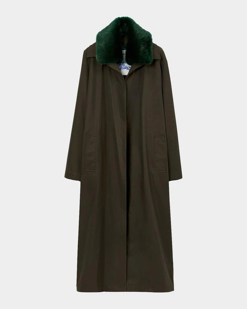 Burberry Men's Trench Coat with Faux-Fur Collar 1