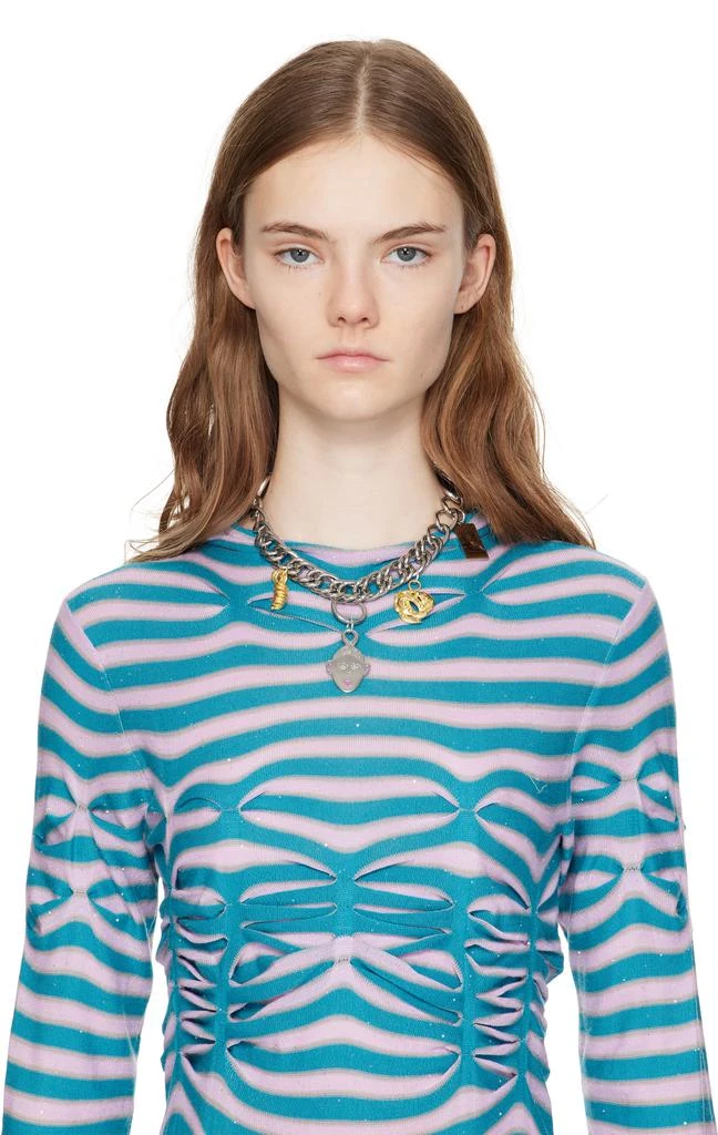 CHOPOVA LOWENA Silver Triple Curl Charm Necklace 2