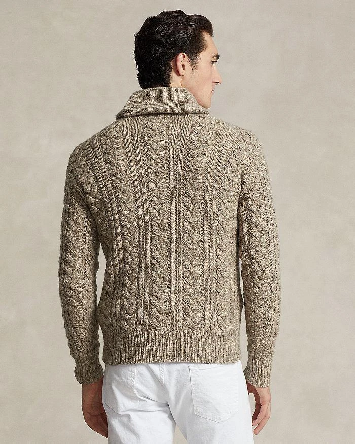 Polo Ralph Lauren Wool Blend Cable Knit Regular Fit Shawl Collar Sweater  5