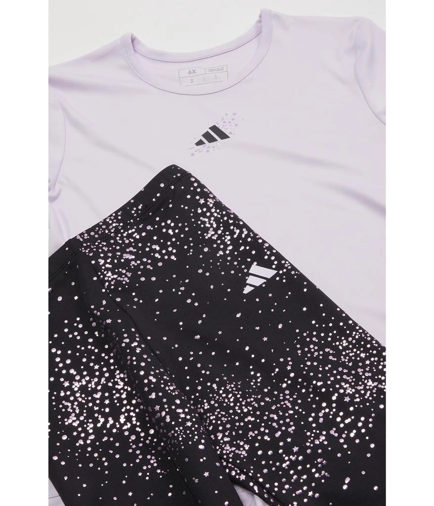 Adidas Cross Over Melange Top Foil AOP Legging Set (Toddler/Little Kid) 2