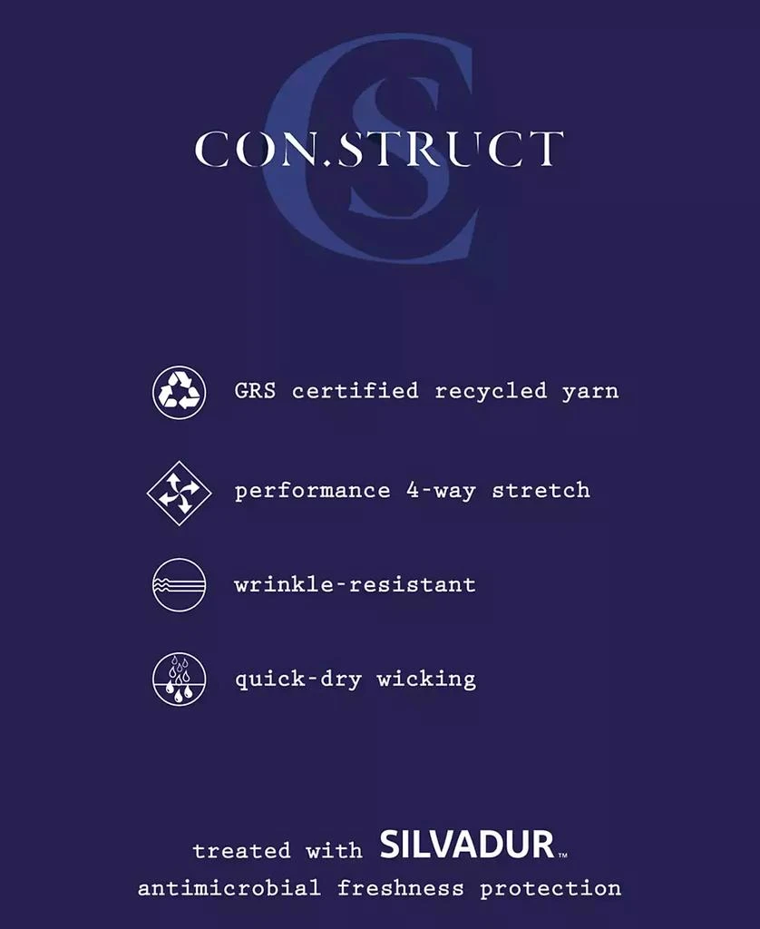 ConStruct Men's Slim Fit Solid Performance Stretch Cooling Comfort Dress Shirt 6