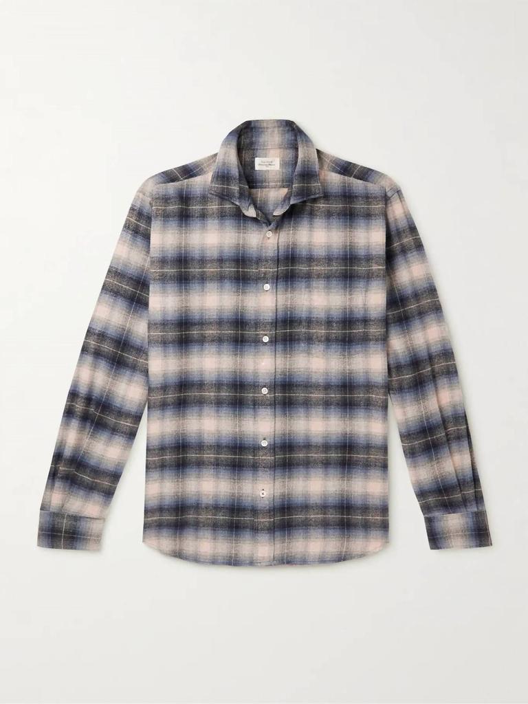 Hartford Paul Plaid Flannel Shirt In Blue