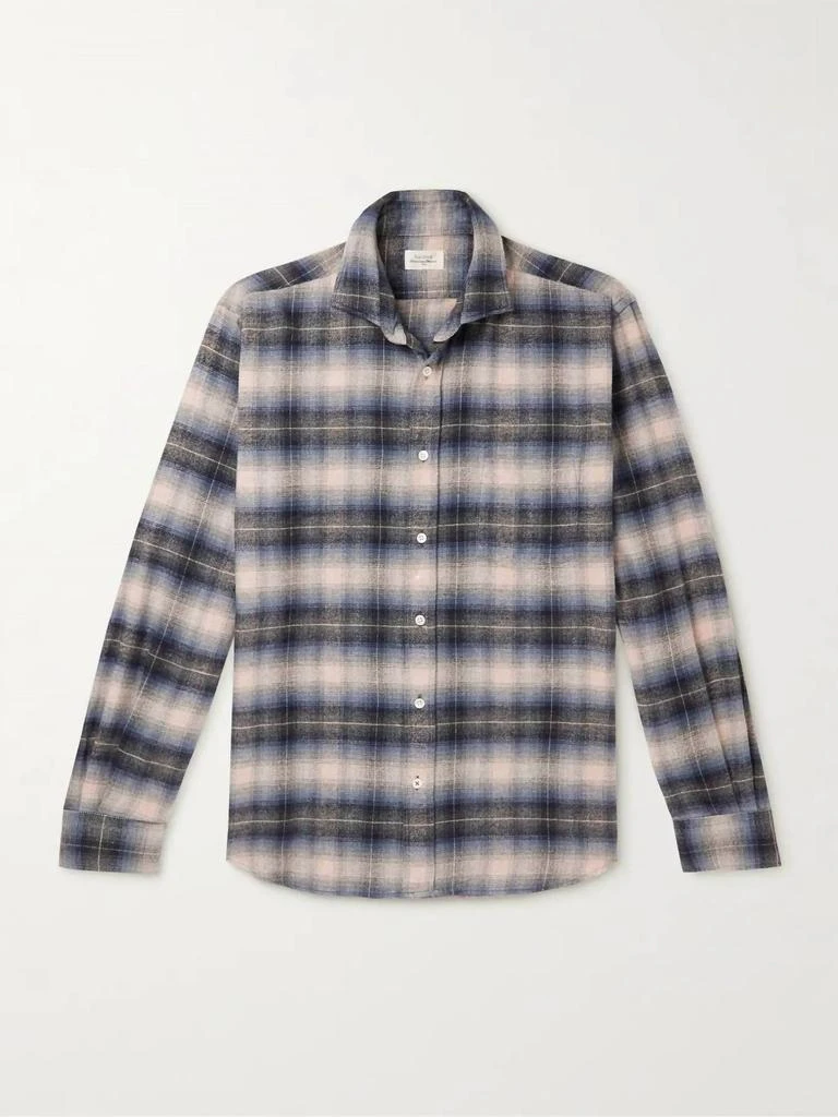 Hartford Paul Plaid Flannel Shirt In Blue 1