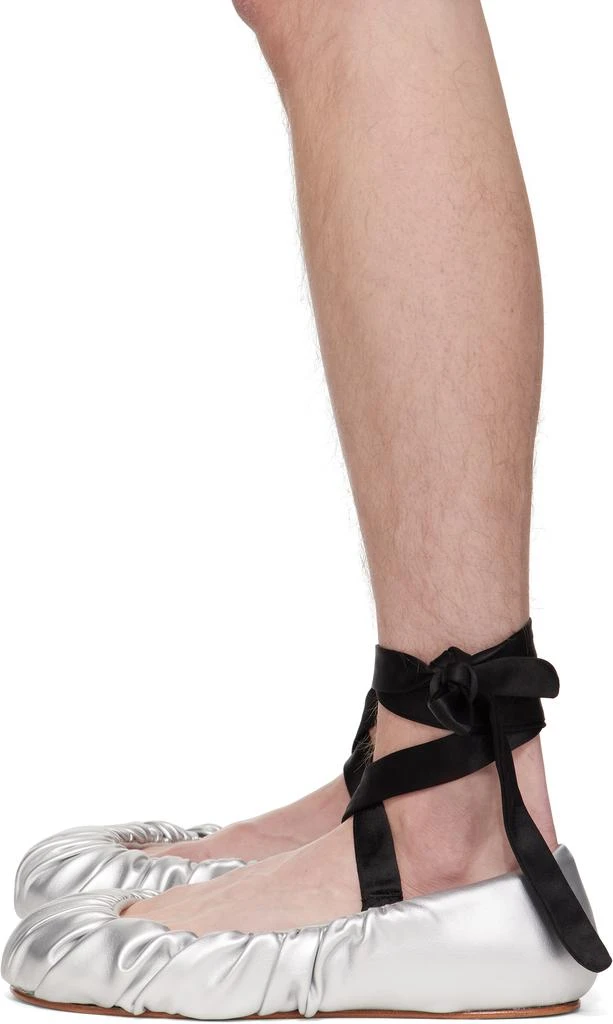 YUME YUME Silver Faux-Leather Ballerina Flats 3