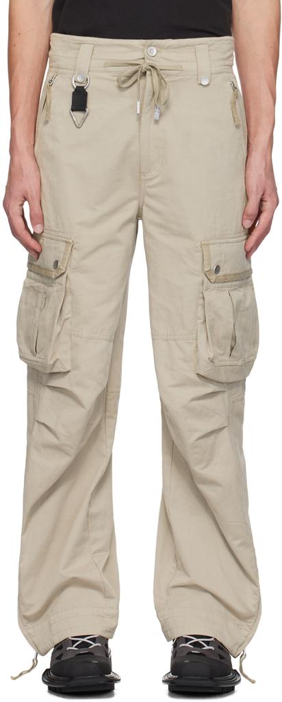 C2H4 Black Tulwar Cut Military Cargo Pants - Clothing