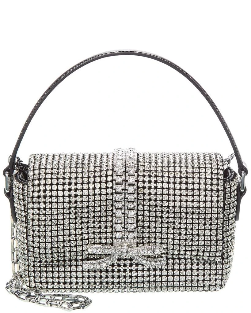 Self Portrait Rhinestone Chainmail Leather Micro Bag 1