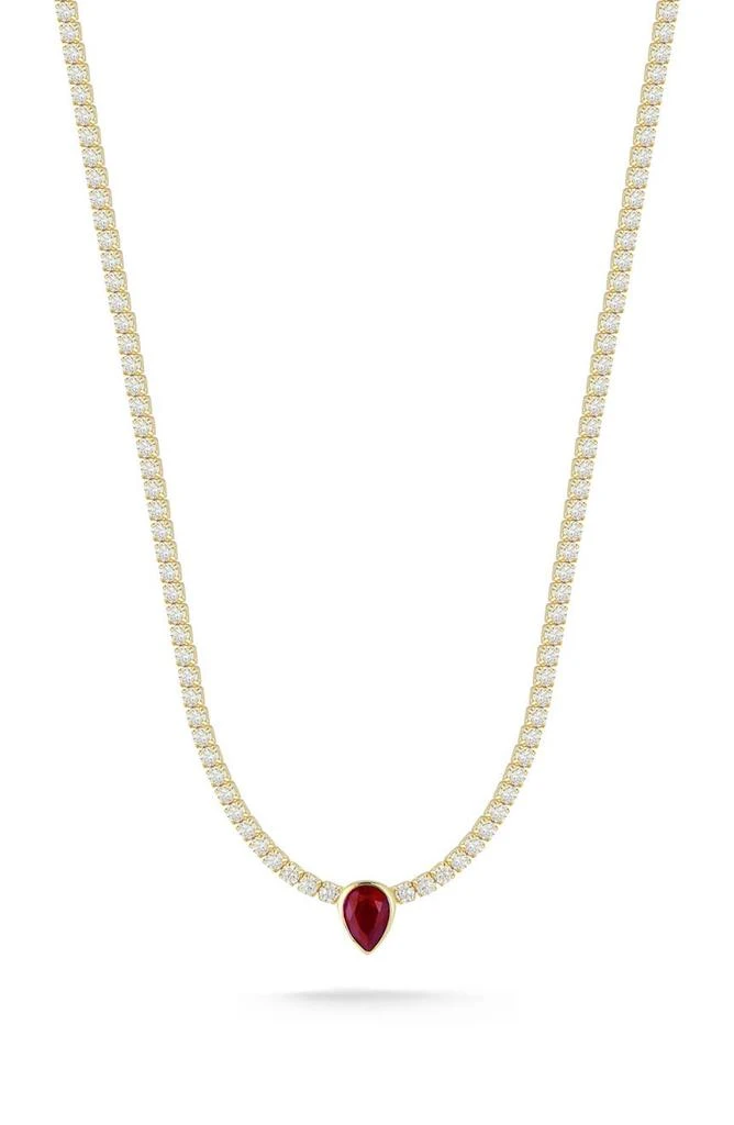 Sphera Milano 14K Gold Vermeil CZ Teardrop Pendant Necklace