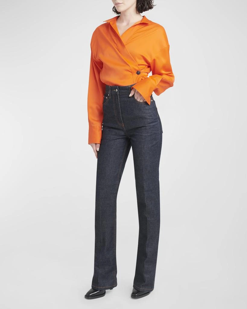 Salvatore Ferragamo High-Rise 5-Pocket Bootcut-Leg Denim Pants 3