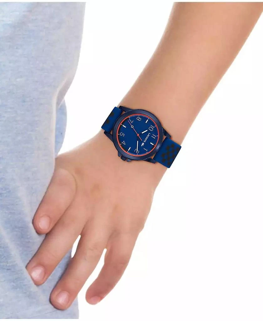 Lacoste Kids Rider Blue and Black Checkered Print Silicone Strap Watch 36mm 4