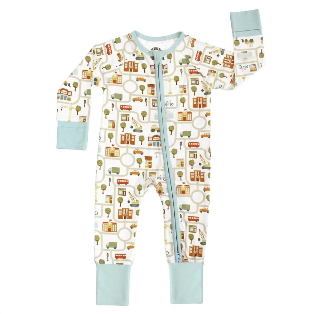 Emerson Street Clothing Co. Baby's Pajama Convertible Footie Romper In Let’S Go City