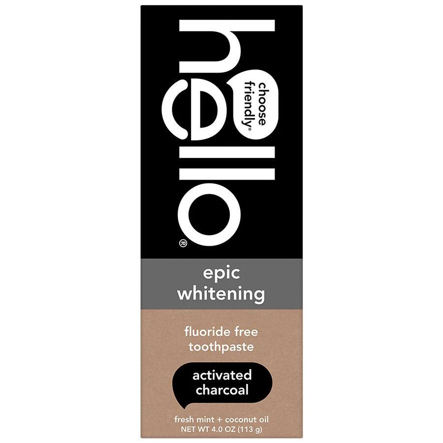 Hello Epic Whitening Charcoal Fluoride Free Toothpaste, Adult Fresh Mint 7