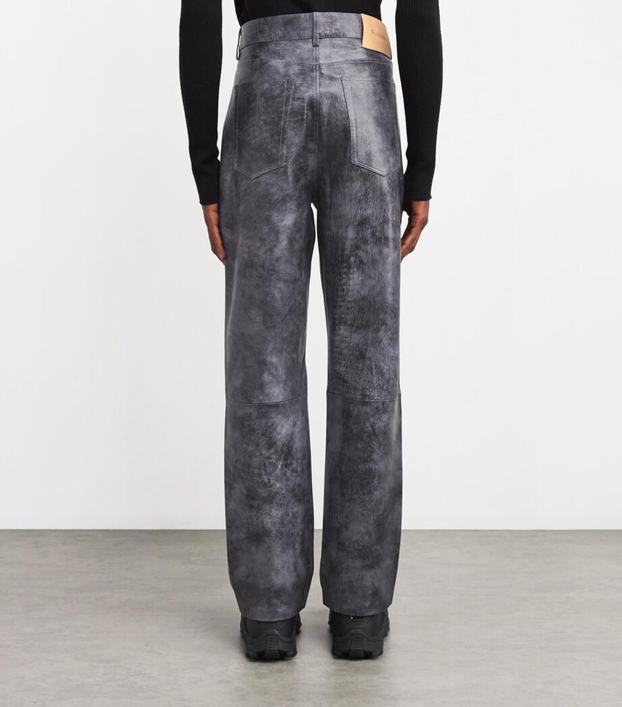 JW Anderson Leather Textured-Effect Trousers - BeyondStyle