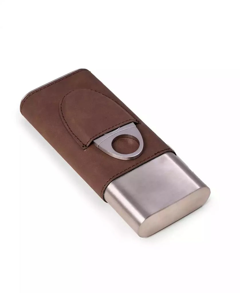 Bey-Berk Leather 3 Cigar Case with Cigar Cutter 3