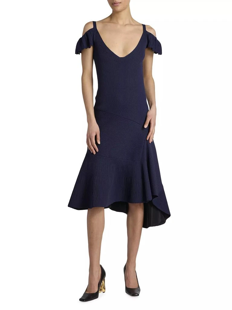 JW Anderson Cold-Shoulder Fishtail Midi-Dress 3