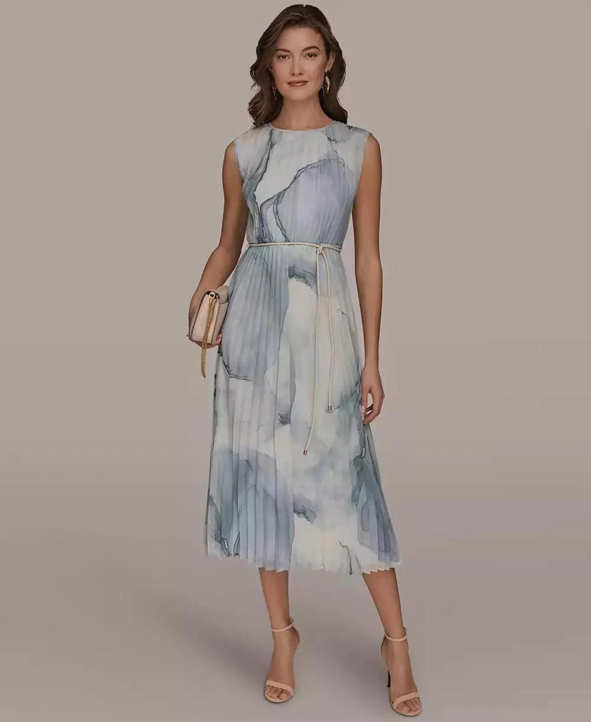 Donna Karan Women
s Sleeveless Pleated A-Line Midi Dress