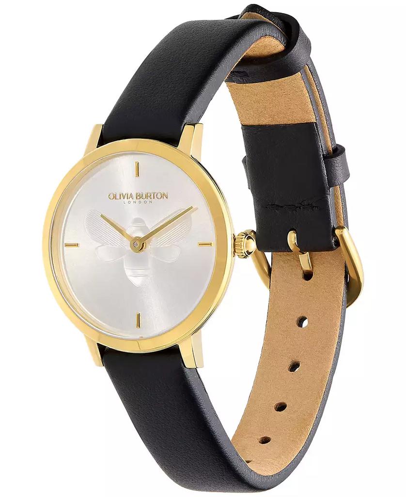 Olivia Burton Women's Ultra Slim Bee Black Leather Watch 28mm