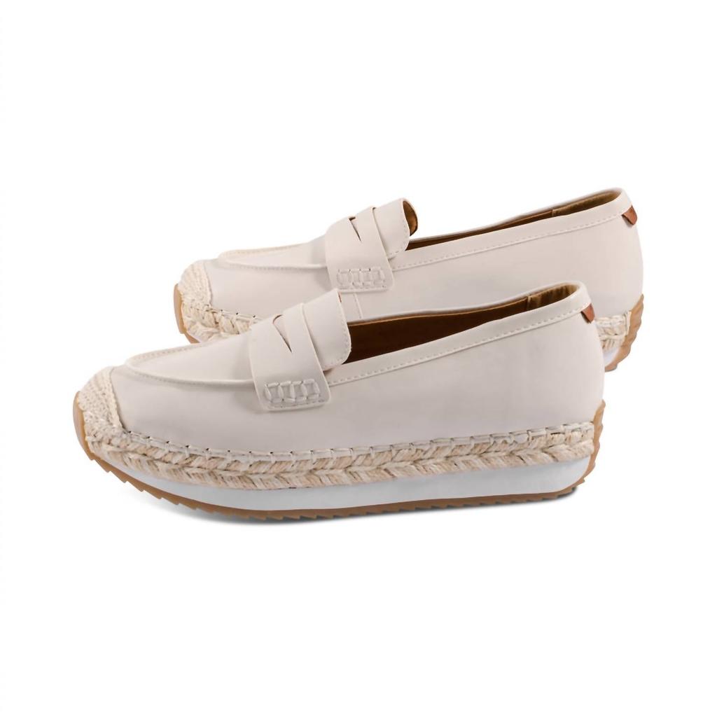 Yellow Box Women's Aviana Faux Leather Loafer In Bone