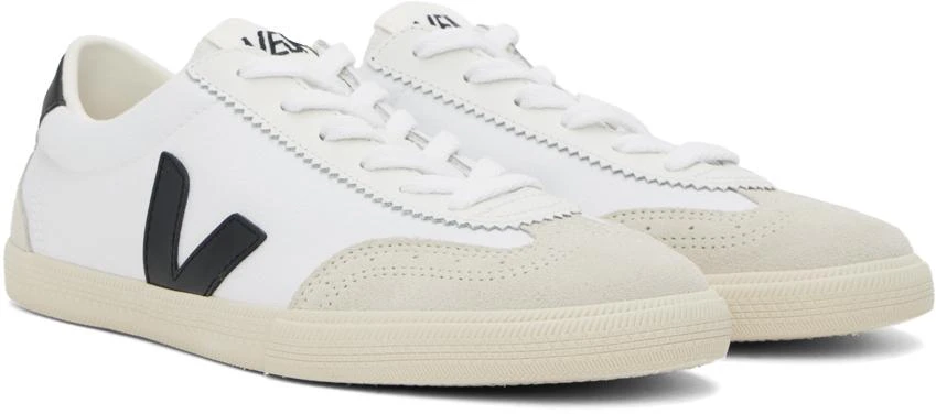 Veja White & Black Volley Canvas Sneakers 4