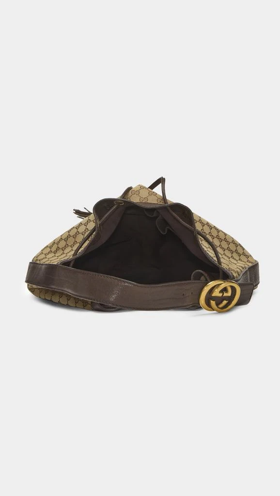 What Goes Around Comes Around Gucci Brown Canvas Interlocking Drawstring Hobo Bag 4