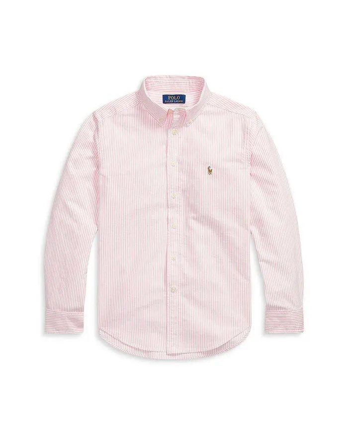 Ralph Lauren Boys' Striped Cotton Oxford Shirt - Little Kid, Big Kid