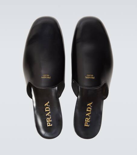 サンダル・ミュール PRADA CALF LEATHER MULES Prada Leather Mules | Saks Fifth Avenue