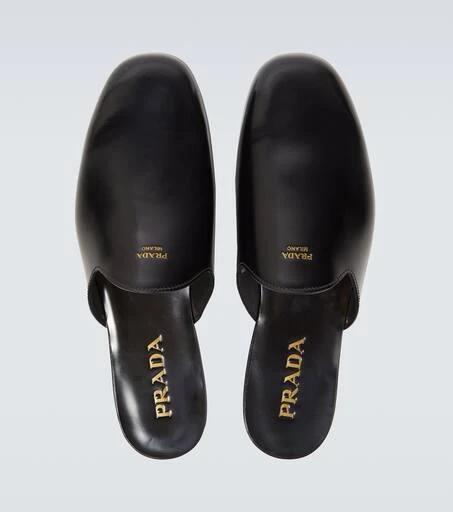 Prada Brushed leather mules 4