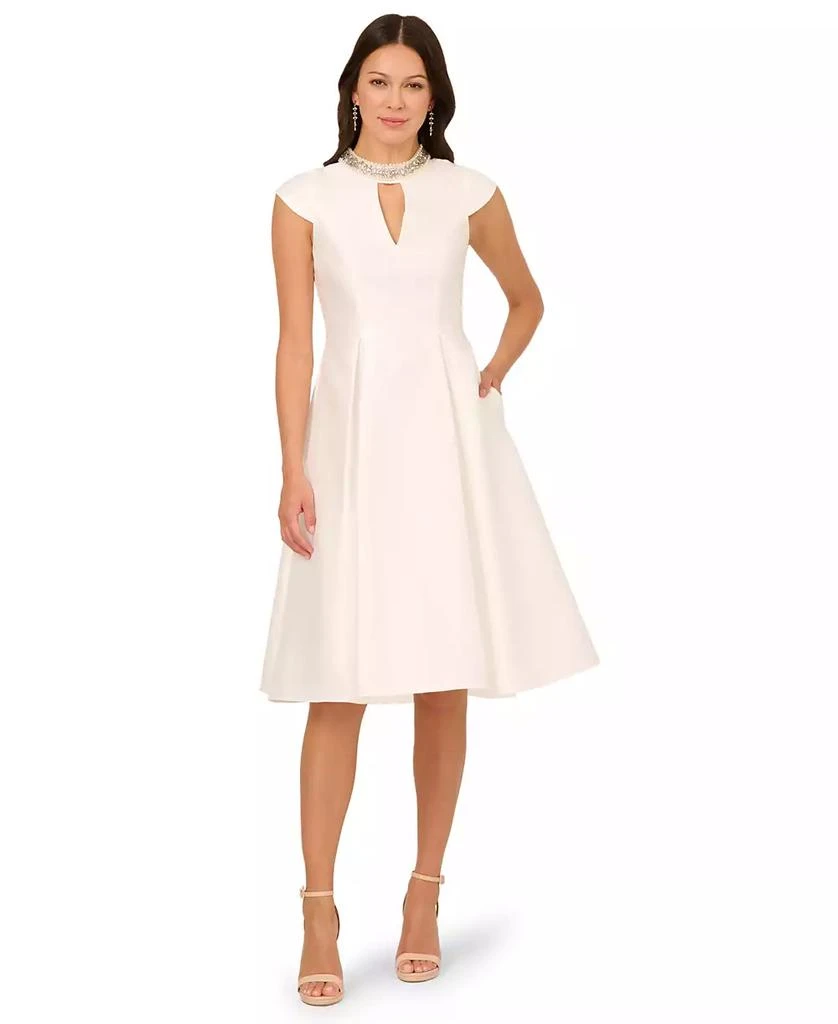 Adrianna Papell Women's Keyhole Mikado Midi Dress - Dresses & Skirts - Free  Shipping - BeyondStyle