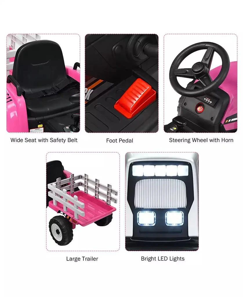 SUGIFT 12V Ride on Tractor with 3-Gear-Shift Ground Loader for Kids 3+ Years Old 9