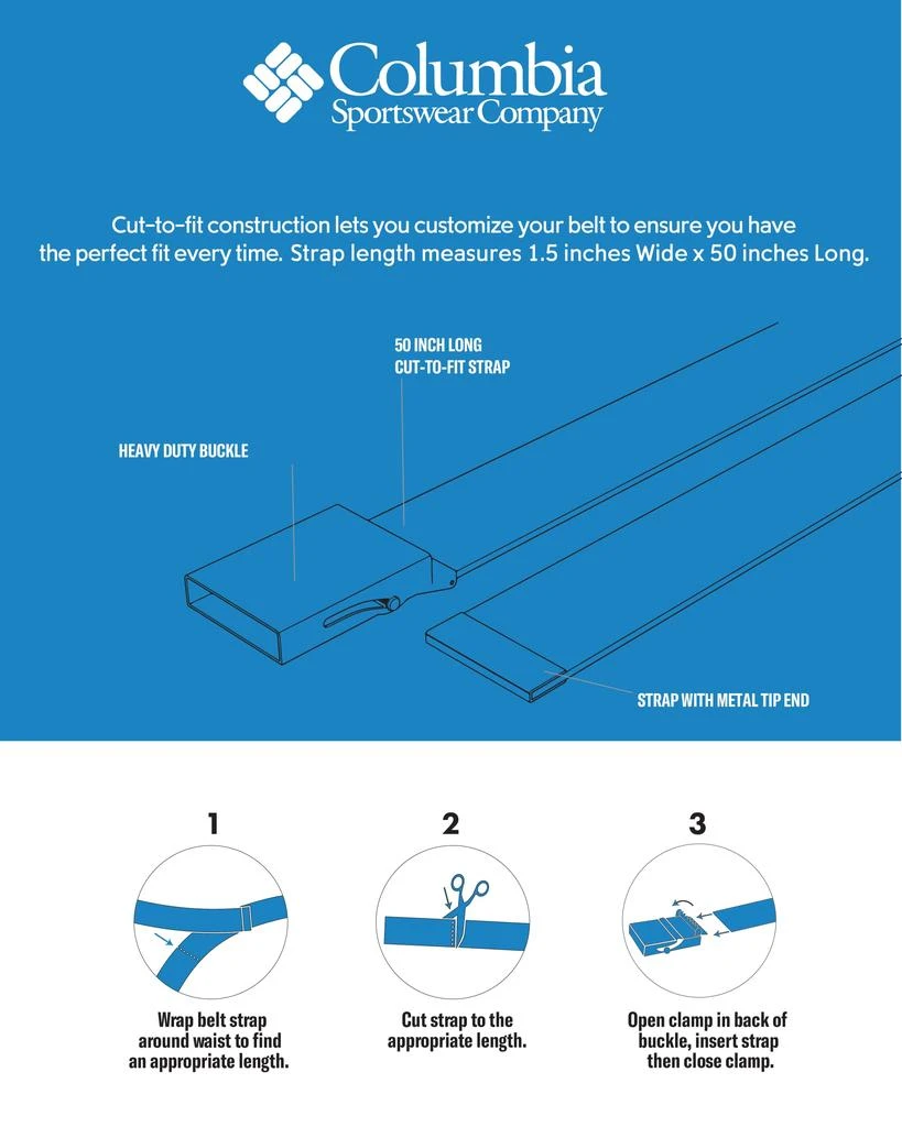 Columbia Columbia Men
s Military Plaque Buckle Fabric Belt- One Size 42" Length - Everyday and Outdoor Wear 7