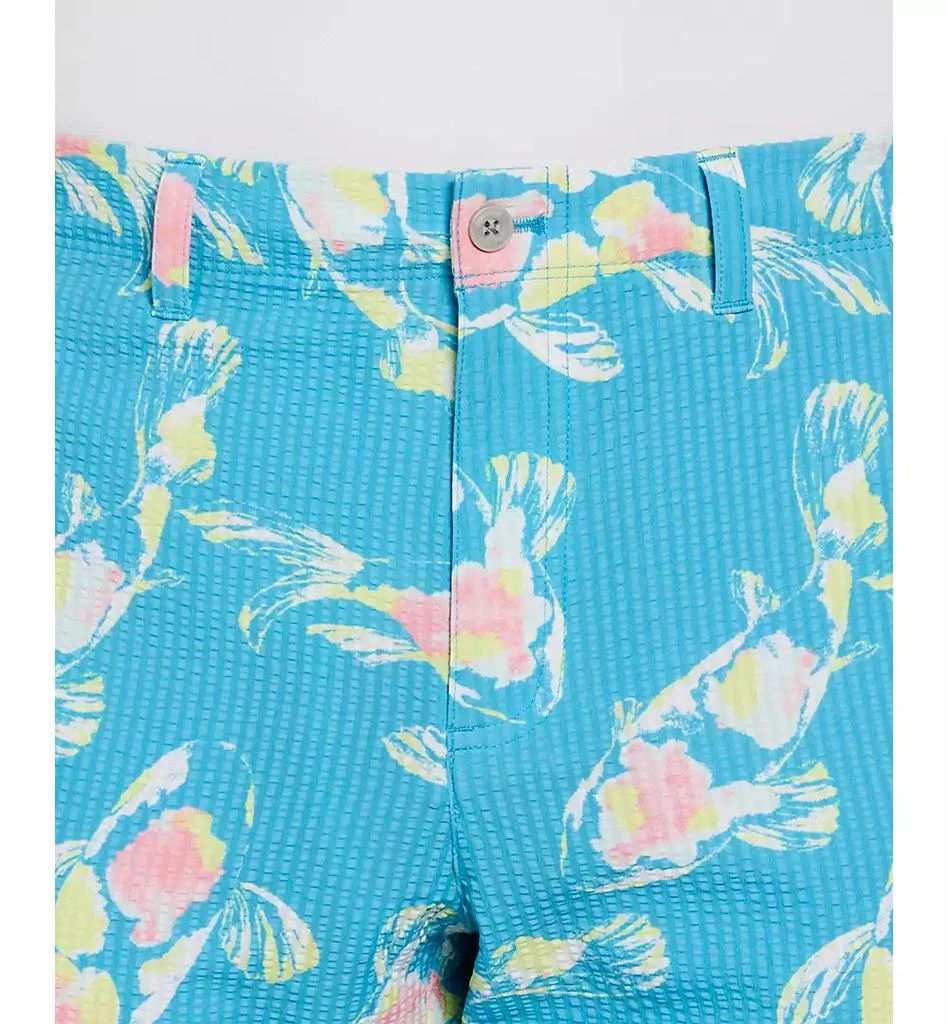 PGA TOUR Men's Seersucker Watercolor Koi Fish Print 8" Golf Shorts 3