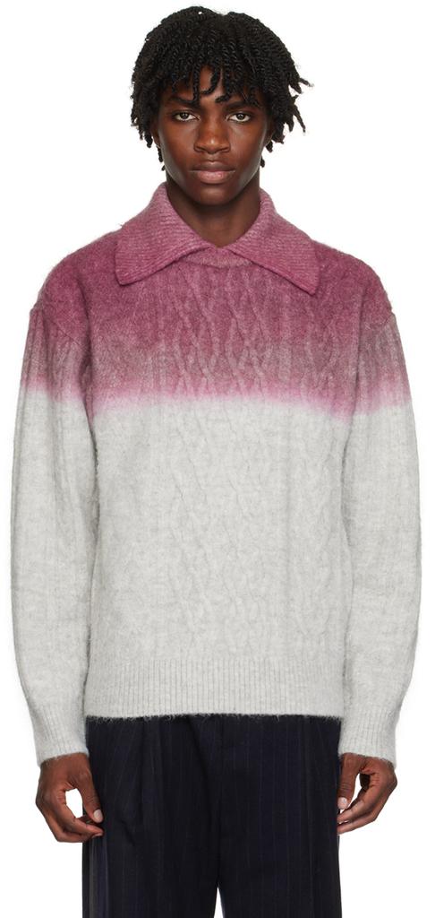 ADER error Pink & Gray Gradient Polo
