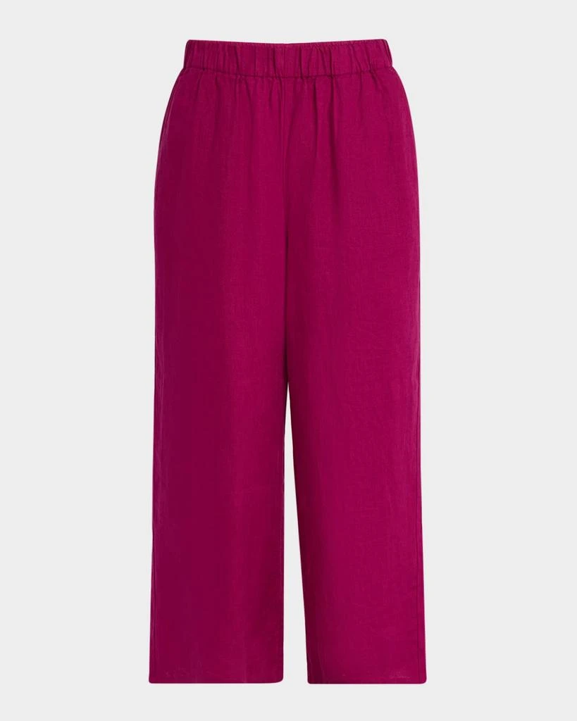 Eileen Fisher Cropped Wide-Leg Organic Linen Pants 1