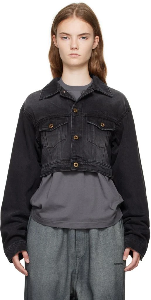 We11done Black Cropped Denim Jacket 1