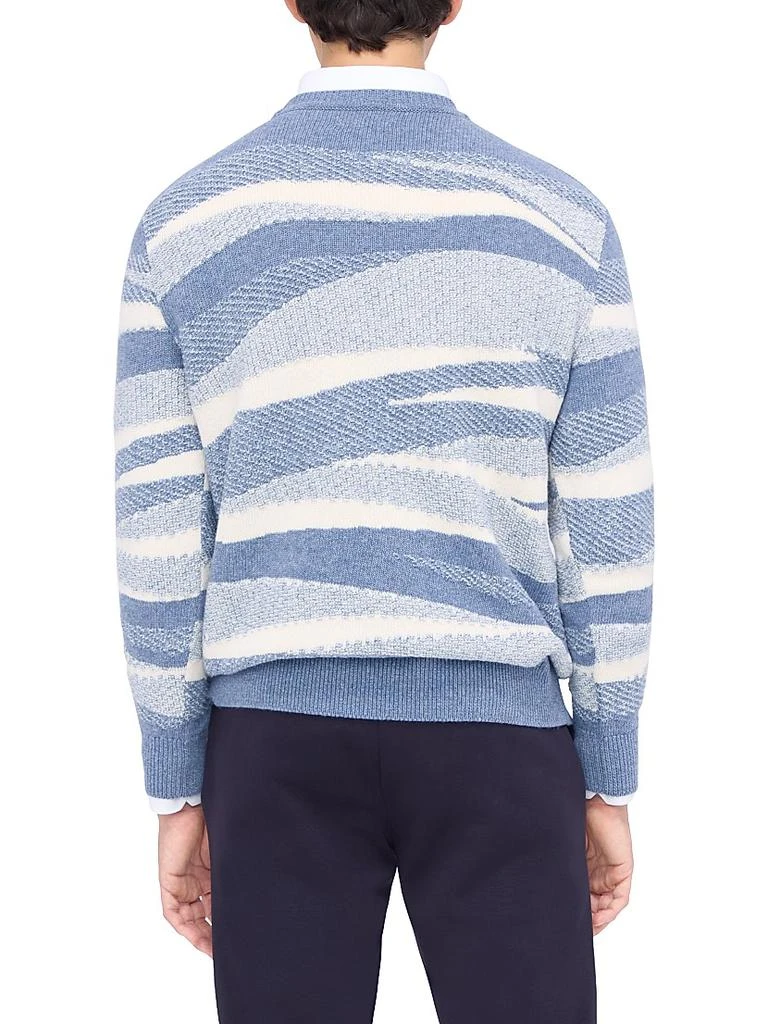 BUGATCHI Textured Stripe Crewneck Sweater 5