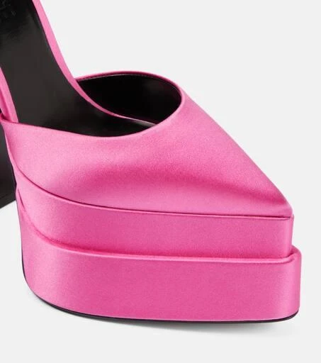 Versace Aevitas Pointy satin platform pumps 6