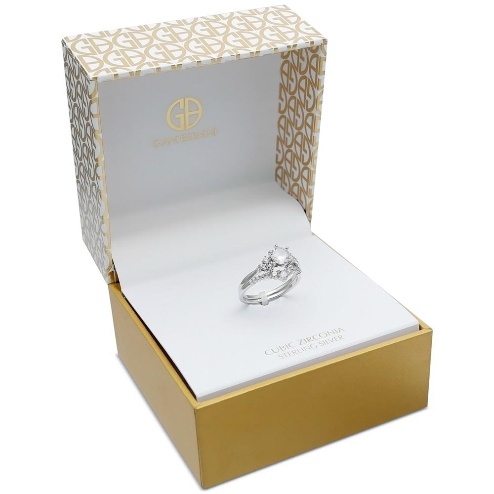 Giani Bernini 2-Pc. Set Cubic Zirconia Ring & Matching Band in Sterling Silver, Created for Macy's