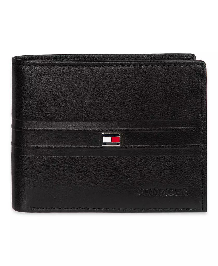 Tommy Hilfiger Men's RFID Stripe Embossed Bifold Traveler Wallet